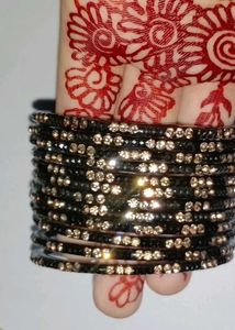 Black Stone Studded Bangles{Kashmiri bangles}