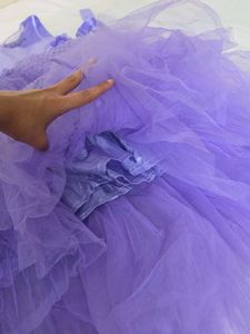 Girls Lavender Partywear Net Gown