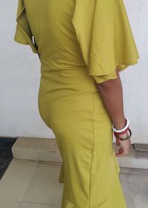 Olive Green Ruffle Dress