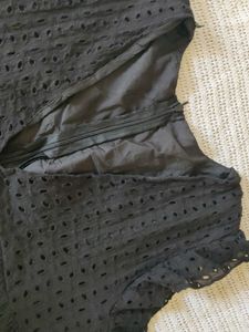 romper Chic Black Eyelet Mini Dress