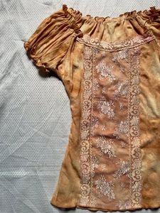 Vintage Lace Trim Tie-Dye Top