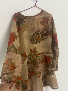 Elegant Floral Print short Kurti