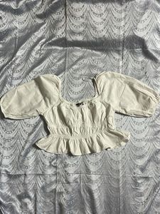 Chic Puff Sleeve Eyelet Top