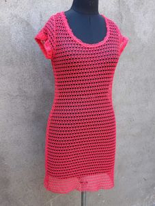 Crochet Knit Mini Dress