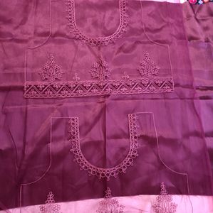 Net Blouse Piece With Satin Lining