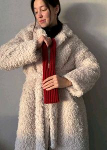 Burgundy Knitted Phone Holder Scarf