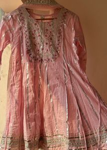 Elegant Pink Embroidered Anarkali Dress