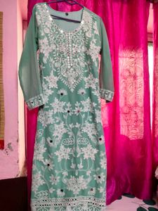 Elegant Mint Green Kurta pant dupatta set