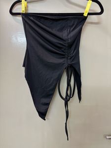 Chic Ruched Tube Black Top