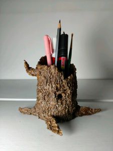 Organic Tree Bark Pen Holder 💚