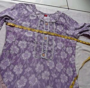 Purple Floral Cotton कुर्ता सेट kurta set