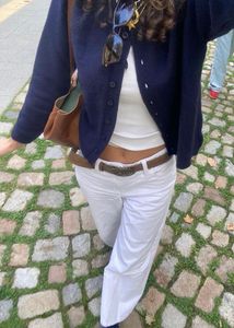 Navy Blue Button-Up Cardigan