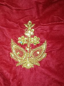 Maroon N Golden Colour Full Party Wear Net Saree With Beautiful Golden Border