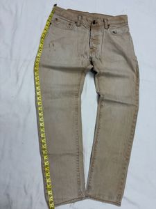 Tan Straight Leg Denim Jeans