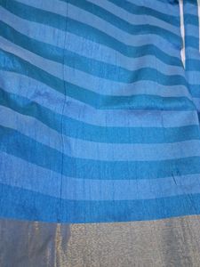 NEW Kanchi Semisilk Beautiful Blue Saree