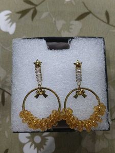Sparkling Hoop Earrings with Charms
