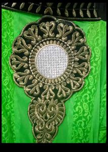 Lime Green Embroidered Anaarkali