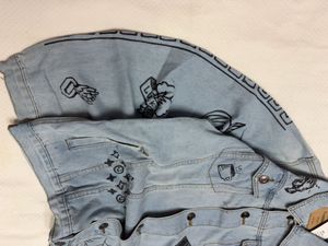 Denim Jacket with Graphic Prints