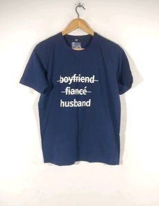 Be Awara Navy Blue Printed T- Shirt (Women)