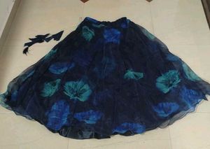 Blue floral lehnga