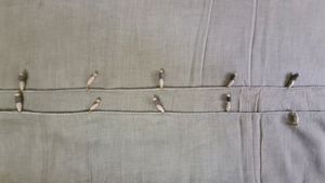 Beige Cotton Dupatta with Mustard jute Panel