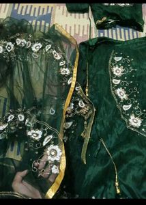 green teal lehnga two time wear only