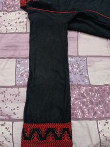 Embroidered Black Kurta