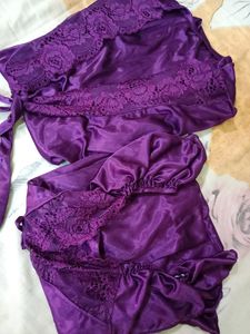Free Size 2 Pic Unused New Purple Colour Nighty  S