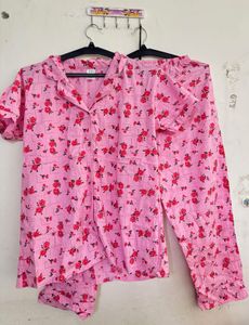 Cute Pink Floral Pajama Set