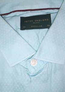 Peter England Men's Light Blue Shirt 44/XXL