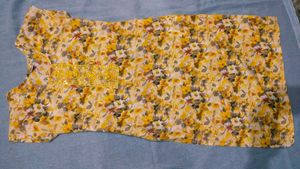 Yellow Floral Print Kurta Set with Dupatta
