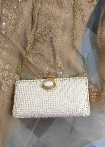 Woven Clutch with Chain