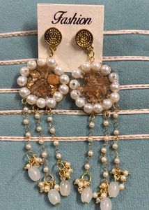 Chic Gold &amp; White Seashell Earrings combo