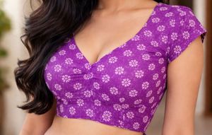 Vibrant Purple Floral Blouse
