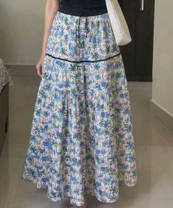 y2k Tropical Print Maxi Skirt