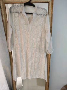 Designer White Chikankari Embroidered Kurta