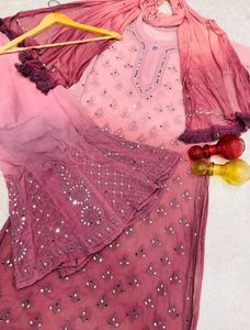 Chikankari Mirror Work Kura Set