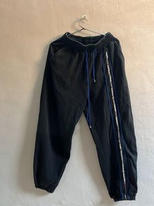Stylish Black Track Pants with Blue Detail