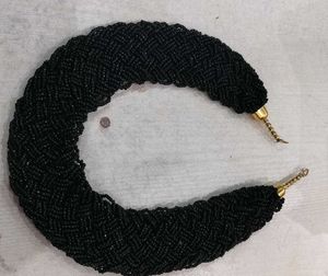 Elegant Black Beaded Statement Necklace