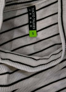 Chic Striped Mock Neck Top