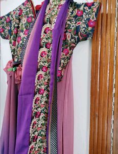 Purple Saree With Blouse Piece