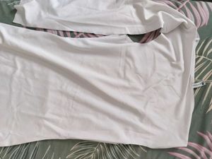 NEWME Off White Solid Tie Up Maxi Dress