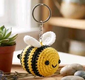 Cute Crochet Bee Keychain