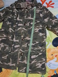 Camo Distressed Denim Jacket