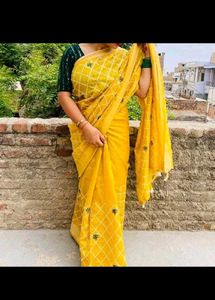 Elegant Yellow Cotton Saree