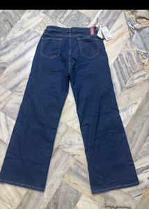 Classic Blue Wide-Leg Denim Jeans