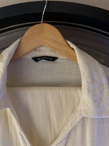 Cream Relaxed Fit Button-Up Shirt set