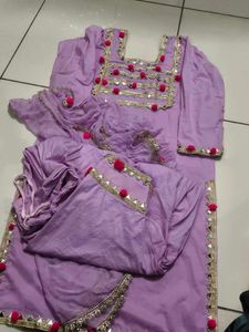 Lavender Kurta Set with Embellishments