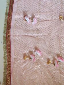 Beautiful Pink Dupatta with Embellishments