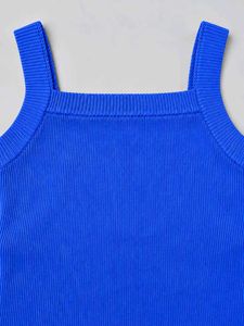 Ribbed Square Neck Tank Top
